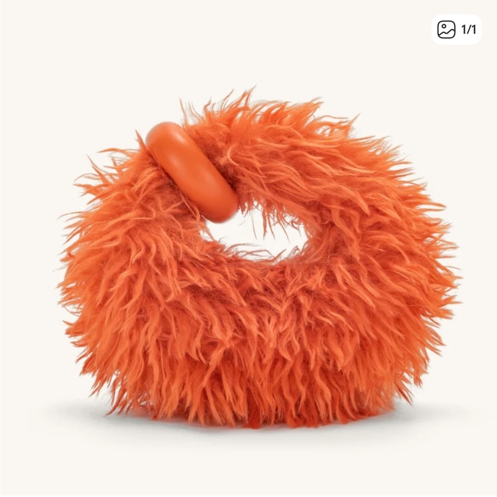 JW PEI Bold Orange Faux Fur Bag